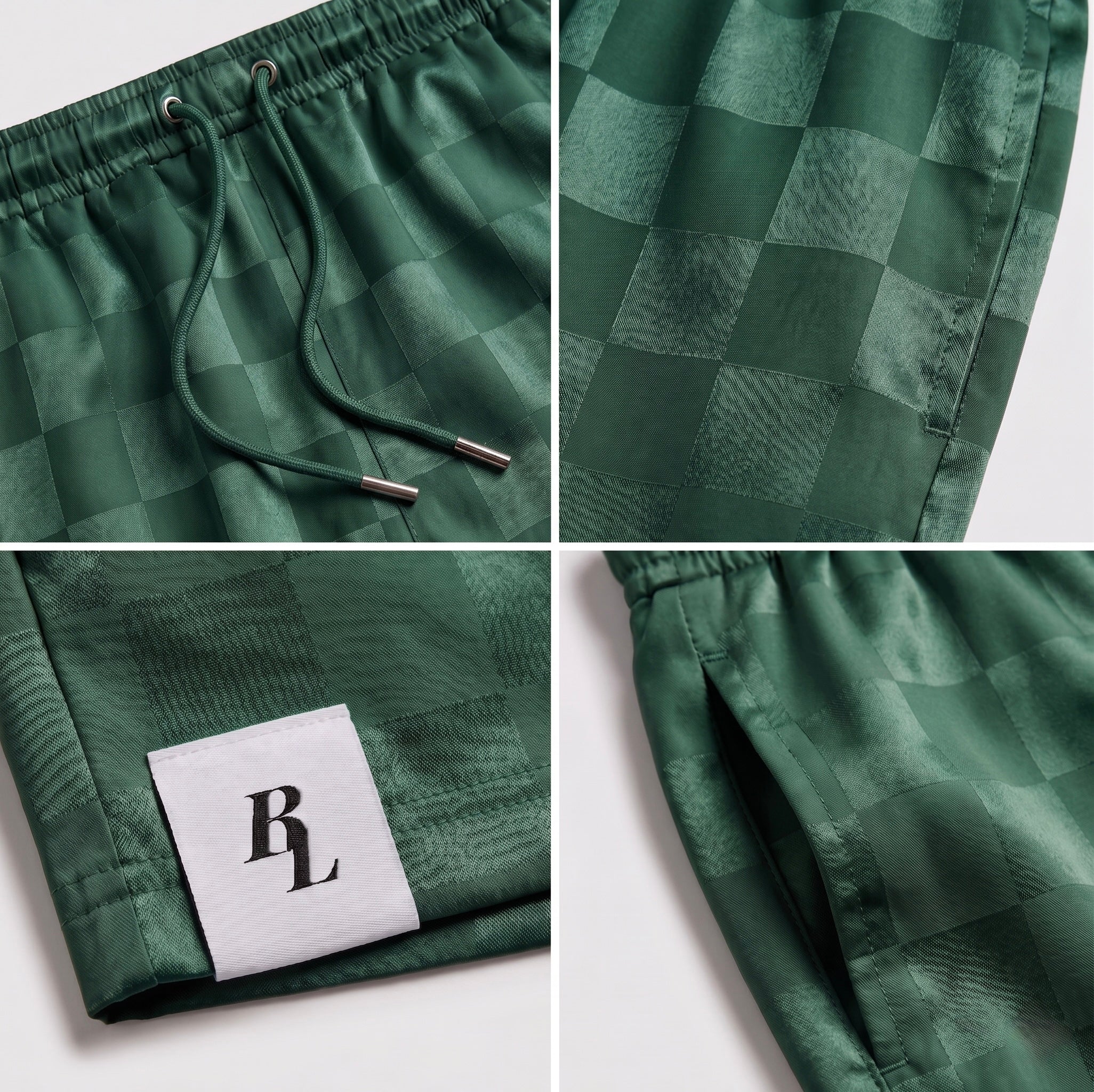 Brickland Forest Green CHKD Shorts