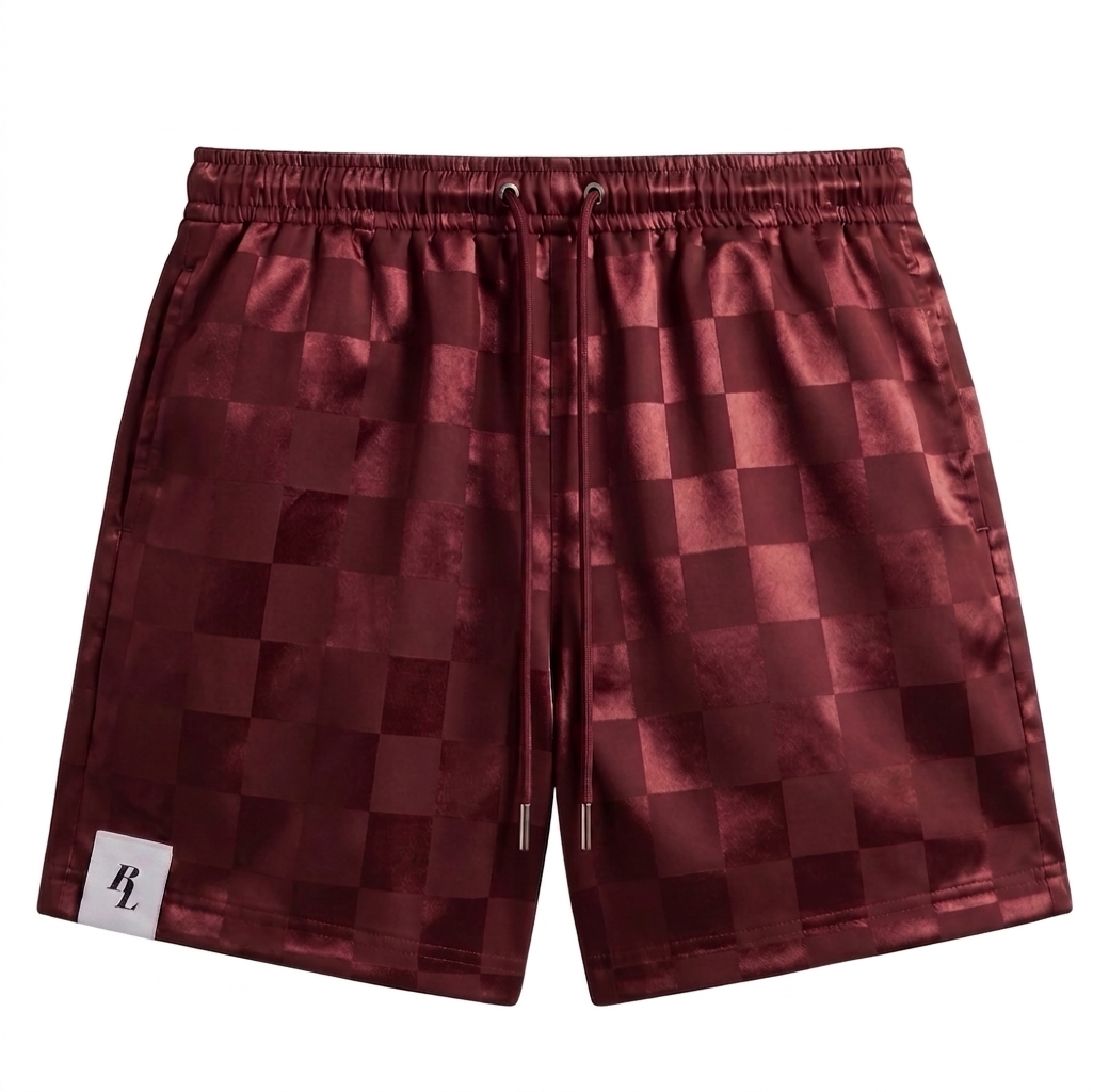 Brickland Maroon CHKD Shorts