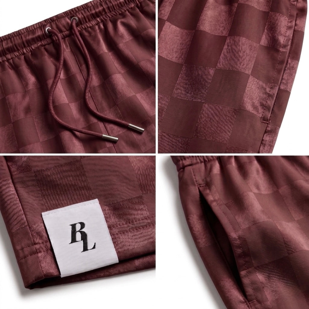 Brickland Maroon CHKD Shorts