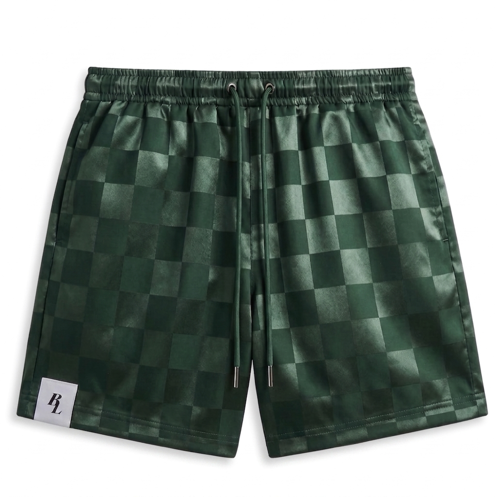 Brickland Forest Green CHKD Shorts